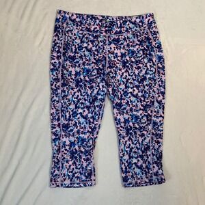 NEW Tek Gear Women's 3X Capri Workout Pants High Rise All Over Print Activewear‎